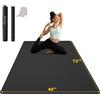 CAMBIVO Tappetino Palestra Grande 183x122cm, 8mm Yoga Mat TPE Extra Largo Antiscivolo, Materassino Pilates per Fitness Esercizi Workout Casa, Nero