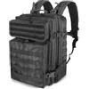 owwasd Zaino Militare 45L, Zaino Tattico Impermeabile, Zaini Molle Grande Zaino d'Assalto per Trekking, Campeggio, Escursionismo (Nero)