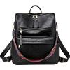 Generic Zaino da donna in pelle alla moda borsa zaino per le donne grande designer viaggi signore moda college borse a tracolla zaino per bambini zaino a rullo, Marrone, Taglia unica