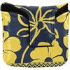 aidingzhi Blu e Giallo Fiori Modello Tribale Mallet Putter Head Cover Magnetica Snap Putter Headcover per la maggior parte delle marche Impermeabile PU Pelle