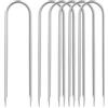 Dalephoric 6 Pezzi 30 cm Picchetti Tenda, Picchetti Ancoraggio a Terra Trampolino in Acciaio, Picchetti Telo Pacciamatura, per Il Fissaggio di Reti da Calcio, Recinzioni e Tende (Chiodi a U)