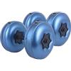 Vestamore 2 manubri ad acqua, peso regolabile 8-10 kg, gonfiabili, blu, da viaggio, per allenamento in palestra a casa, in PVC e acciaio, 34 x 21,1 cm, per esercizi di fitness