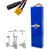 SSCYHT ,48v13ah,XT60+XT30, Batteria per Monopattino 48V 13Ah Pacco Batteria al Litio da 48 Volt, Accessorio di Ricambio per Monopattino Elettrico M4, Completo di connettore e Rivestimento in PVC.
