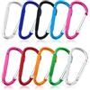 EASYKEENECOM 10 moschettoni con anello a D, multicolore, con anello a D, moschettoni di bloccaggio, moschettoni per arrampicata, per esterni, casa, camper, campeggio, pesca, escursionismo, viaggi