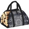 DUWAA Portalegna da ardere con stampa di pianeti e astronauti, borsa in tela per legna da ardere, resistente, accessori per stufe a legna