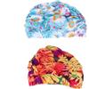 IDEANATEGRATE Cuffia da Nuoto Pieghettata in Nylon 2 Pezzi per Donne e Ragazze, Leggera e Flessibile Design Unico a Fiori, Accessorio per Piscina e Nuoto