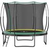 STAPERFO Trampolino da giardino senza molle, 305 cm, con rete di sicurezza, per bambini, con tecnologia brevettata in fibra di vetro e cerniera senza cuciture, antiruggine e stabile, grande trampolino per