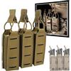 Generic Custodia For Pistola Tripla Custodia For Pistola Tattica For Caricatori For Pistola Da 9 Mm Borse Tattiche MOLLE Universali For Cinture Di Gilet(Black)