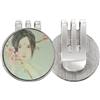 no/no Peach Blossom Beauty Cinese Acquerello Golf Ball Marker Cappello Cap Clip Smalto Magnetico