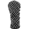 Lxwraptorial Copri putter da golf impermeabile in PU con motivo a rivetti a forma di teschio, copriclub argentato per accessori da golf, protezione elastica e resistente adatta a putter di (M)