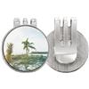 no/no Ocean Sand Beach PineFruit Tree Sea Golf Ball Marker Hat Cap Clip smaltato magnetico