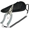 Deskium Pinze da pesca, 13,7 cm e 13,8 cm, in acciaio inox, con molla, clip a D, fodero, impugnatura comoda, taglierina portatile per la rimozione dell'amo e anello diviso