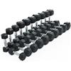 Atletica Manubri esagonali Pro, set da 2,5-25 kg, rivestimento in CPU ammortizzante di alta qualità, adatto per drops, impugnatura cromata dura