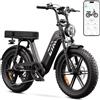 TS TST GRP LLC TST Bici Elettrica Uomo Donna 20 x 4.0'' Pneumatici Larghi Bicicletta Elettrica con Batteria Rimovibile 48 V 15 Ah, Motore 250W, Autonomia 60 km, Telaio Basso, Sospensione, Schermo LCD e Controllo App