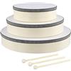 ZOENHOU Set di 6 tamburi a mano con bacchetta in legno (15/20/25 cm), altezza 4,5 cm, strumento a percussione per ricognizione musicale e allenamento ritmico