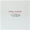 Moissanite Rotonda Con 14K Placcato Oro Bianco Argento Tre Pietre Donna Anello #