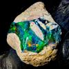 OPAL EMPIRE Opale Etiopico Grezzo Nero Black Fire, Pietra Naturale 14 Ct 20x16 mm