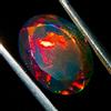 Opal Empire Gemma D'Opale, Opale Lucido Facettato Nero D'Etiopia Naturale 4,1 Ct 12x9 Mm