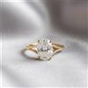 FemousGems 2 KT Moissanite Anello di Fidanzamento 14k Oro Giallo Cuscino Taglio Split