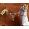 Collana Corto Belle Periodo 1900s Stile Pizzo Incastonato Da Cz Bianco Rodio BE8