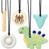 CLDY Collare sensoriale da masticare per autismo e ADHD - Set di 5 giocattoli da masticare in silicone per uso alimentare per bambini, senza BPA, machouyou 6 11 anni, machouyou