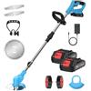 buusace Decespugliatore da 21 V con batteria, 3 in 1, con caricatore, tagliabordi senza filo, 7800 giri/min, manico telescopico come tagliabordi (2 batterie)
