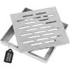 DBREAKS Copertura Scarico a Pavimento in Acciaio Inox con Telaio, griglia di Scarico Quadrata, Antiscivolo, Copertura per Scarico per Esterni, Giardino, terrazza (250 x 250 x 20 mm)
