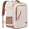 WENIG Zaino 40x30x20 per Ryanair Bagaglio a Mano 40x30x20 Wizzair Zaino da Viaggio Aereo 24L Borsa da Cabina per Voli con Caricatore USB Zaino da Viaggio per Donna Beige-marrone