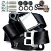 Securon UK Kit Cintura Di Sicurezza Auto Static 3 Punti Chrome Fibbia Austin Mini Nero