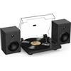 Trynnay Giradischi Lettore con Contrappeso Regolabile Bluetooth In/Out 33/45 RPM