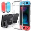REY Custodia per Nintendo Switch, Guscio Ultra Sottile, Protettore, Semirigida Trasparente, 5 Pezzi