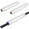 JIEHIN 3 Rotoli Pellicola Estensibile Trasparente 38 cm x 150 m con 2 Manici, Film in PE per Imballaggio, Trasloco, Mobili e Pallet