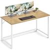 VASAGLE Scrivania per Computer, Postazione Lavoro, 60 x 120 x 76 cm, Scrivania da Ufficio, Studio Camera da Letto Soggiorno, Rovere Naturale e Bianco Perla LWD039W70