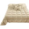 PETTI Artigiani Italiani - Trapunta in Morbido e Caldo Velluto 350 g/m², Piumone Piazza e Mezza, Double Face, Trapunta Piazza e Mezza: 220x260 cm, Panna, 100% Made in Italy