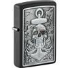 Zippo Accendino Storm,Emblem Skull with Anchor, nero opaco, emblema, ricaricabile, riutilizzabile, design antivento, prodotto negli Stati Uniti