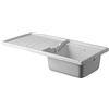 Negrari Vasca Coprilavatrice ad appoggio in termofarmato per Lavatoio, Resistente all'umidità, Kit di scarico incluso, Interno e Esterno, L124 x P60 x H30 cm, Bianco