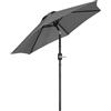Yaheetech Ombrellone da Giardino 226 cm con 6 Stecche in Poliestere e Metallo Inclinabile Protezione UV Cortile Piscina Esterno Grigio