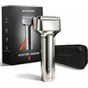 MAXGROOM Rasoio Elettrico Barba e 3 testine flottanti,IPX7 Shaver barba
