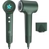 HZD Asciugacapelli Ionico, Phon Capelli Professionale, Phon al Plasma da 400 Milioni, Motore brushless da 110.000 giri/min per Asciugatura Rapida, 57dB Rumore Basso per Viaggio e Domestico (Verde Scuro)