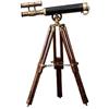 interoknack Telescopio decorativo nautico in ottone vintage con treppiede in legno
