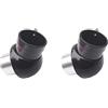 Tityvirnix Set di 2 convertitori diagonali a prisma a 45 gradi da 3,2 cm, con copertura antipolvere, colore: nero