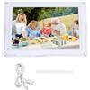 LIYJTK Cornice digitale WiFi Cornice per foto Smart Cloud con touchscreen per l'home office (Bianca)