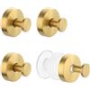 Segus Gancio Ventosa, 4 Pezzi Appendi Accappatoio Bagno, Porta Asciugamani Ventosa, Senza Foratura, Riutilizzabile e Impermeabile, per Asciugamani, Vestiti, Accessori Cucina (Oro)