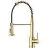 FORIOUS Miscelatore Cucina, Rubinetto Lavello Cucina, Acciaio Inox Ad Alta Pressione Orientabile a 360°Monocomando, Oro Spazzolato