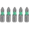 QUARKZMAN 5Pz #2 Punte Cacciavite Impulsi Phillips Antiscivolo PH2 1/4 Gambo Esagonale 1 (25mm) Inserti per Avvitatore Trapano Magnetiche Croce Acciaio S2 Sabbiato Utensili, Grigio/Verde
