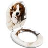 Topolenashop Sedile Copriwater Con Stampa Beagle In MDF, Copriwater Effetto Legno 42x35,5 cm Con Cerniere In Acciaio e Kit Montaggio Incluso, Sedile WC Decorativo | 52901