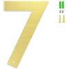 Yooumilife Numeri civici da 3/4/5/6/7/8 pollici in metallo moderno, numero di porta in acciaio inox, segno indirizzo della cassetta postale dorato con viti, per esterni, giardino, strada, caffè(7,5In)