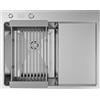 ANW HOME Lavello Cucina 1 Vasca, Lavello Acciaio Inox con Gocciolatoio, Lavandino Cucina da Incasso 63x50 cm, Argento, Finitura Nano, Spessore 3,0+1 mm, con Sifone, Dosatore e Cestello