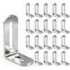 Qnbonrich 20 staffe angolari regolabili a forma di L in acciaio inox, staffe angolari regolabili, 32 x 50 x 19 mm, con foro obliquo, angoli per mobili antiruggine per giunti in legno, scaffali, armadi