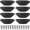 Jwthee Maniglie per cassetti antichi, 16 maniglie a forma di conchiglia vintage Maniglia a conchiglia 3,8x1,4x 0,7 pollici Maniglie per mobili semicircolari in stile cinese per (Nero)